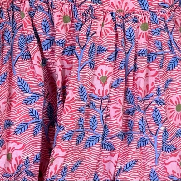 Pink Chicken NY 4Y Elsie Dress Ruffle Flutter Twirl Pink Blue Floral Ferns 4T - Picture 6 of 8